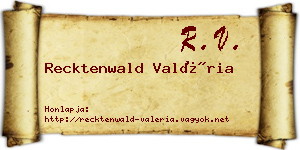 Recktenwald Valéria névjegykártya